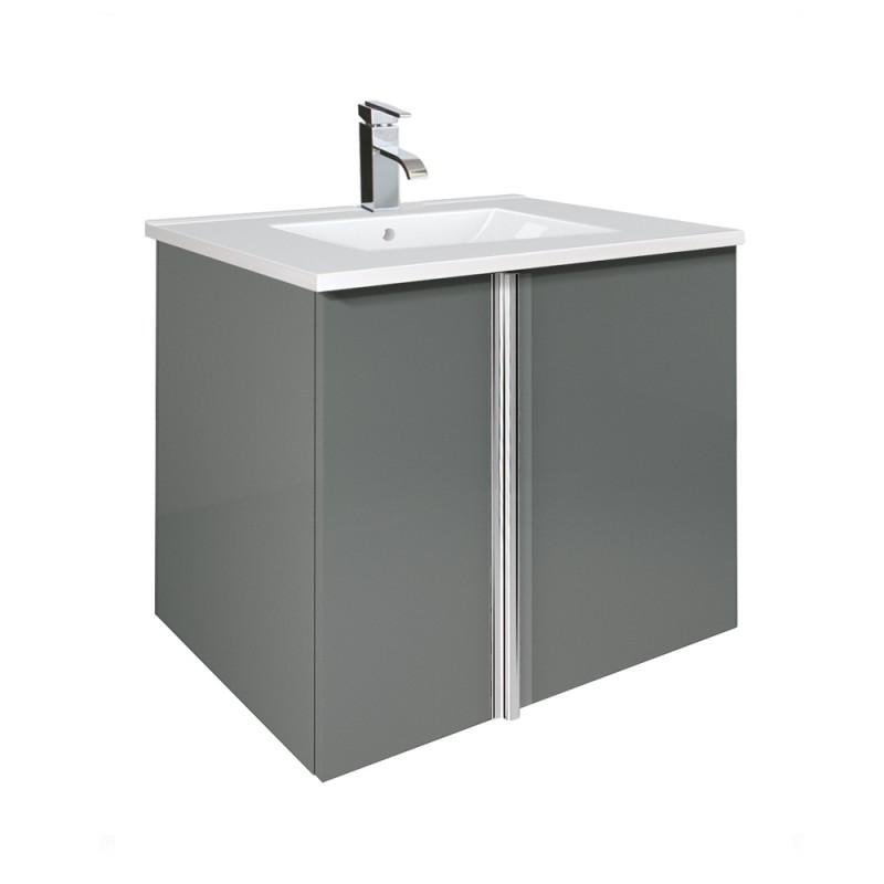 Avila Gloss Grey 60cm Wall Hung Vanity Unit