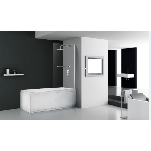 Flair Single Panel Square Bath Screen