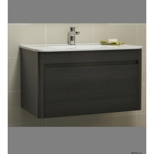Ella Dark Wood Wall Hung 80cm Vanity Unit Units Ella Dark Wood Wall Hung 80cm Vanity Unit Units