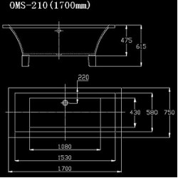 Earl Freestanding Bath 1700 x 750