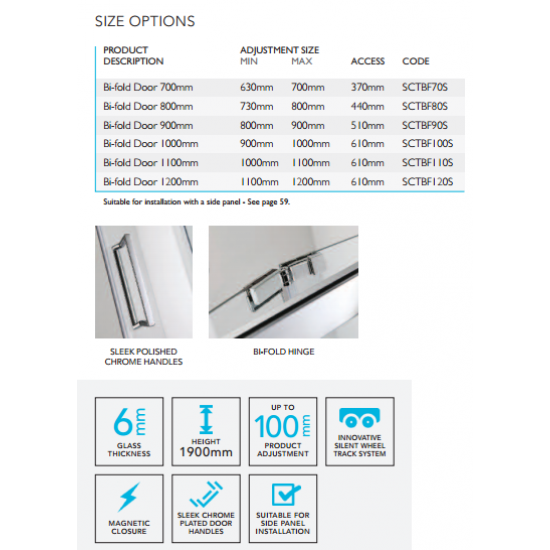 Flair Slimline Capella 800mm Bifold Door