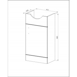 Davies 45cm White Vanity Unit Classic Basin