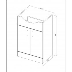 Davies 55cm White Vanity Unit Classic Basin