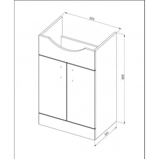 Davies 55cm White Vanity Unit Classic Basin