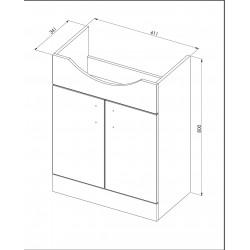 Davies 65cm White Vanity Unit Classic Basin