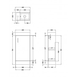 Davies Minimalist Floor Standing Vanity Unit White