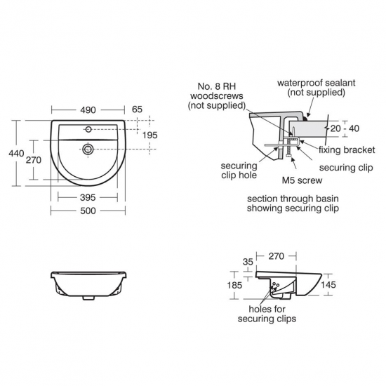 Sandringham 21 50cm Semi-Countertop Washbasin