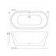 Zoe Freestanding Bath L1695 W750 Zoe Freestanding Bath L1695 W750