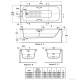 Sandringham 21 Steel Bath 1500mmX700mm Bath c/w Grips