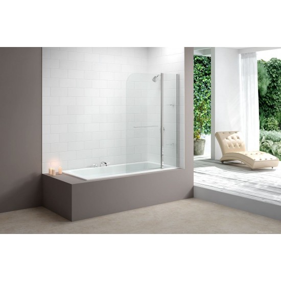 Merlyn Two Panel Bath Screen Chrome MB3