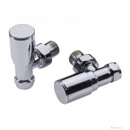 Minimalist Chrome Rad Valves Angled 15mm