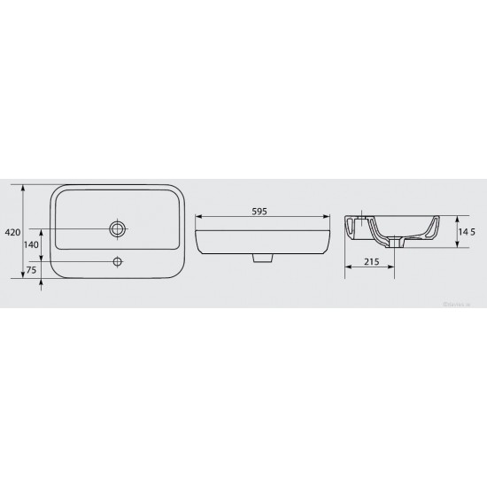 Caspia Countertop Basin Square Caspia Countertop Basin Square