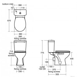 Sandringham 21 Close Coupled WC  Lever