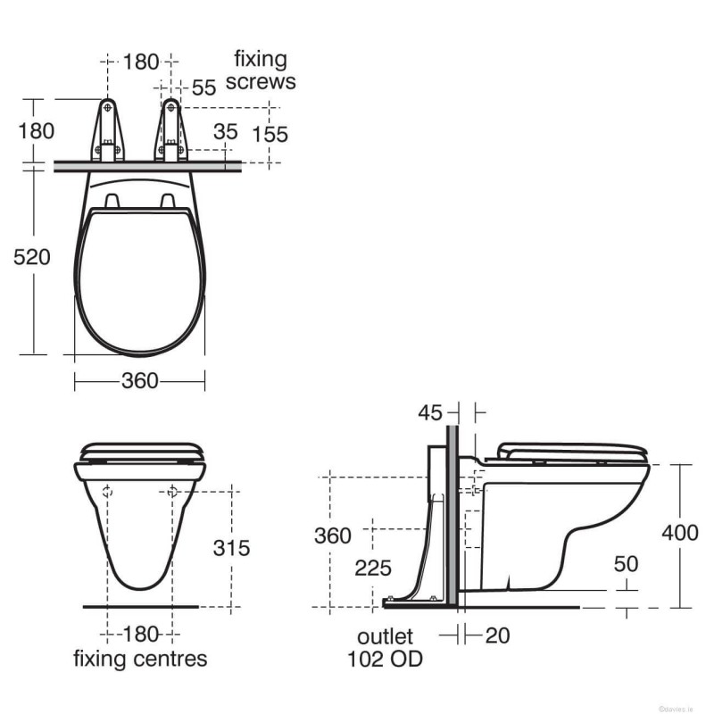 Sandringham 21 Wall Hung WCIdeal StandardDavies